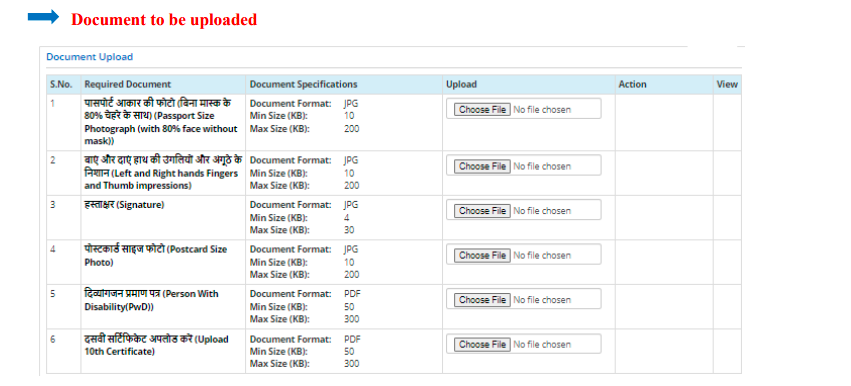 Documents to be uploaded - NEET 2027 Application form