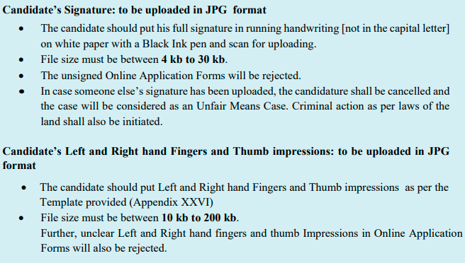 Signature and thumb impressions - NEET 2027 Application form